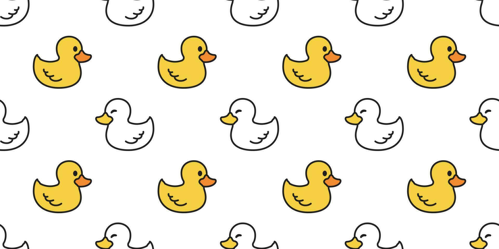 duck seamless pattern vector rubber duck tile background repeat wallpaper scarf isolated illustration white yellow