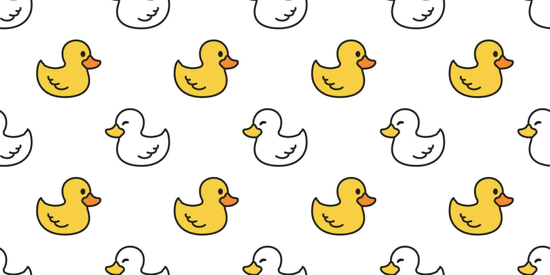 duck seamless pattern vector rubber duck tile background repeat wallpaper scarf isolated illustration white yellow