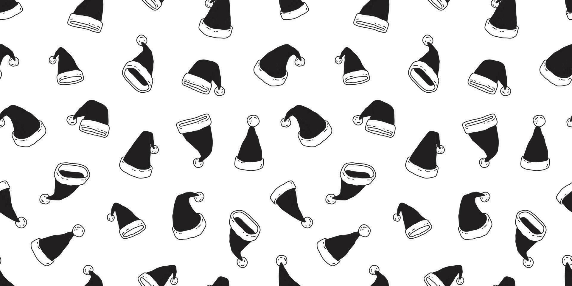 Navidad sin costura modelo vector sombrero Papa Noel sombrero dibujos animados aislado loseta antecedentes fondo de pantalla