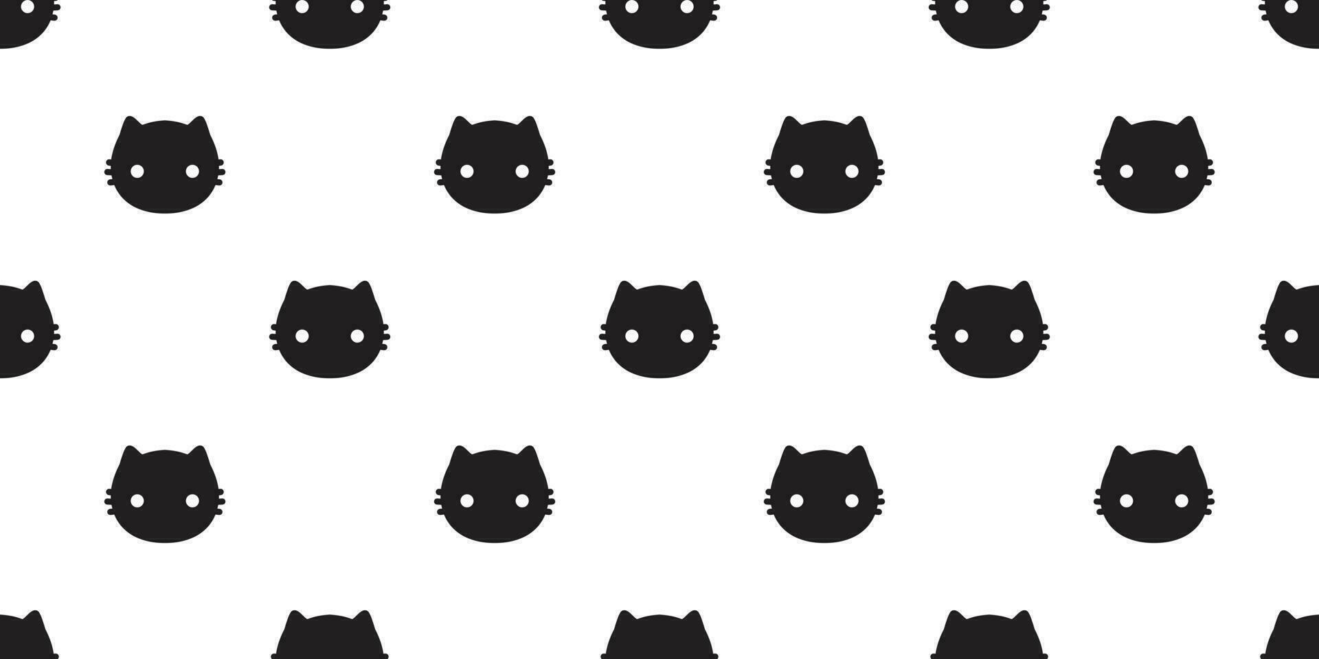 cat Seamless pattern vector halloween kitten calico scarf isolated cartoon tile background repeat wallpaper