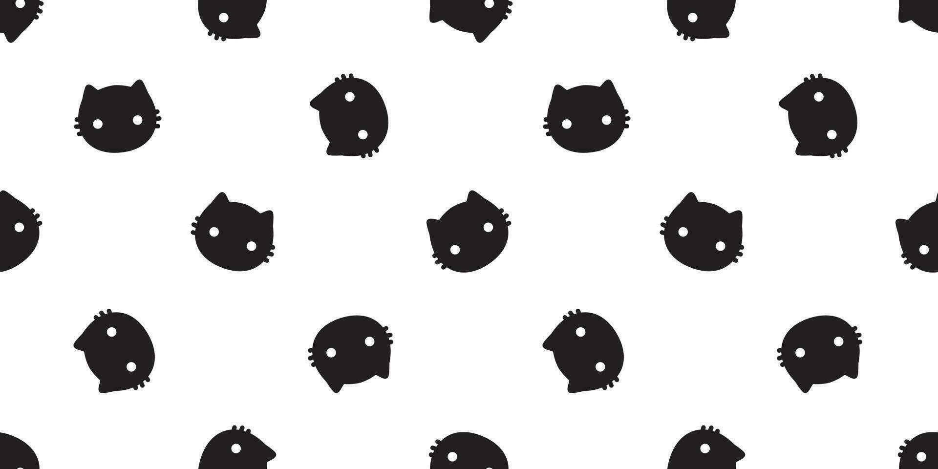 cat Seamless pattern vector halloween kitten calico scarf isolated cartoon tile background repeat wallpaper