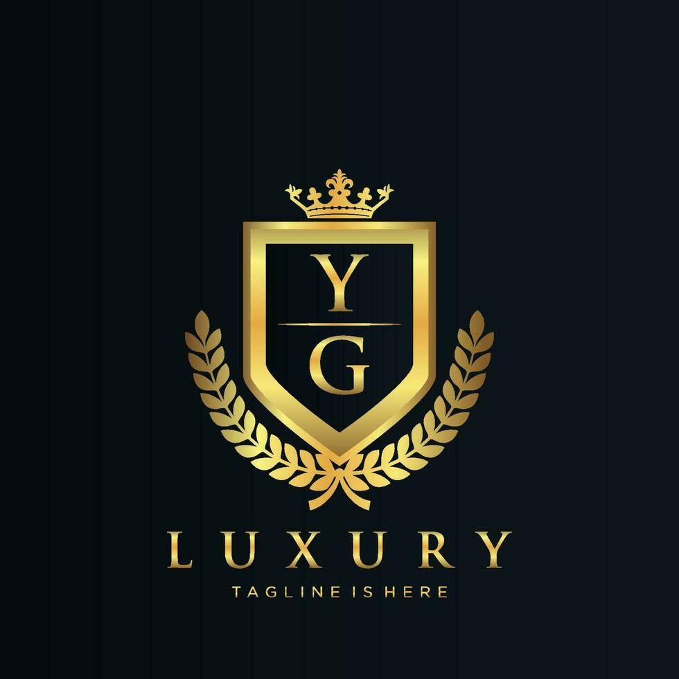 YG Letter Initial with Royal Luxury Logo Template vector