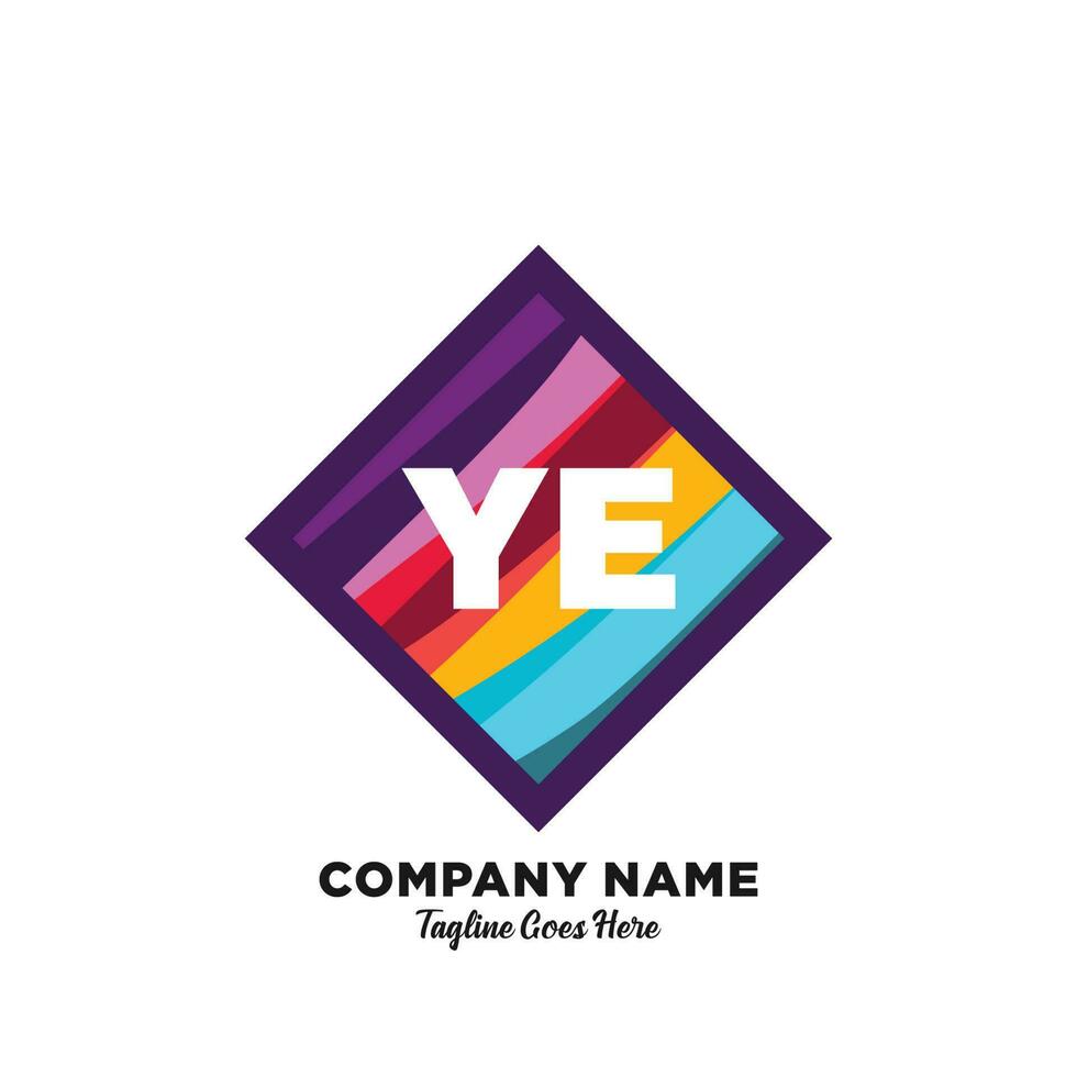 YE initial logo With Colorful template vector. vector