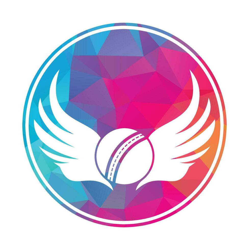 Cricket sports vector logo design template. Cricket ball with wings icon design.