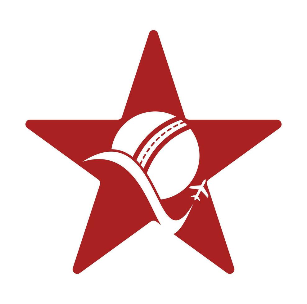 Cricket travel star shape vector logo design.