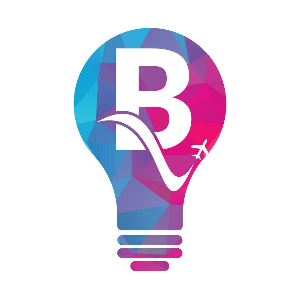 Letter B Air Travel Logo Design Template. B letter and plane logo design icon vector. vector