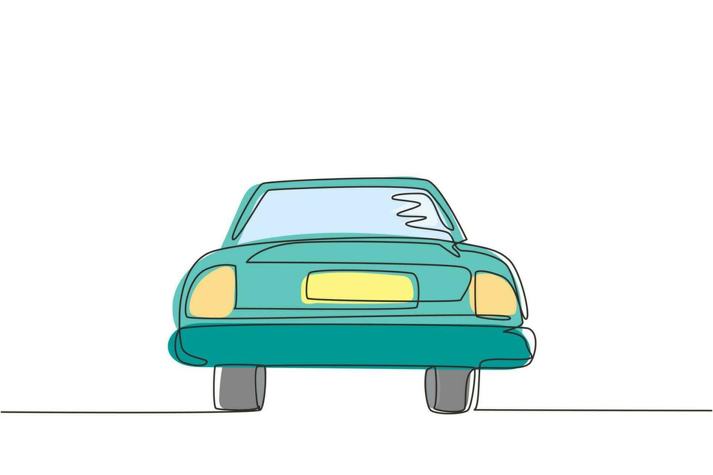 coche descapotable de dibujo continuo de una línea. superdeportivo de automóvil de cabrio de lujo de negocios de deporte de lujo. modelo de vehículo de motor clásico. ilustración gráfica de vector de diseño de dibujo de una sola línea