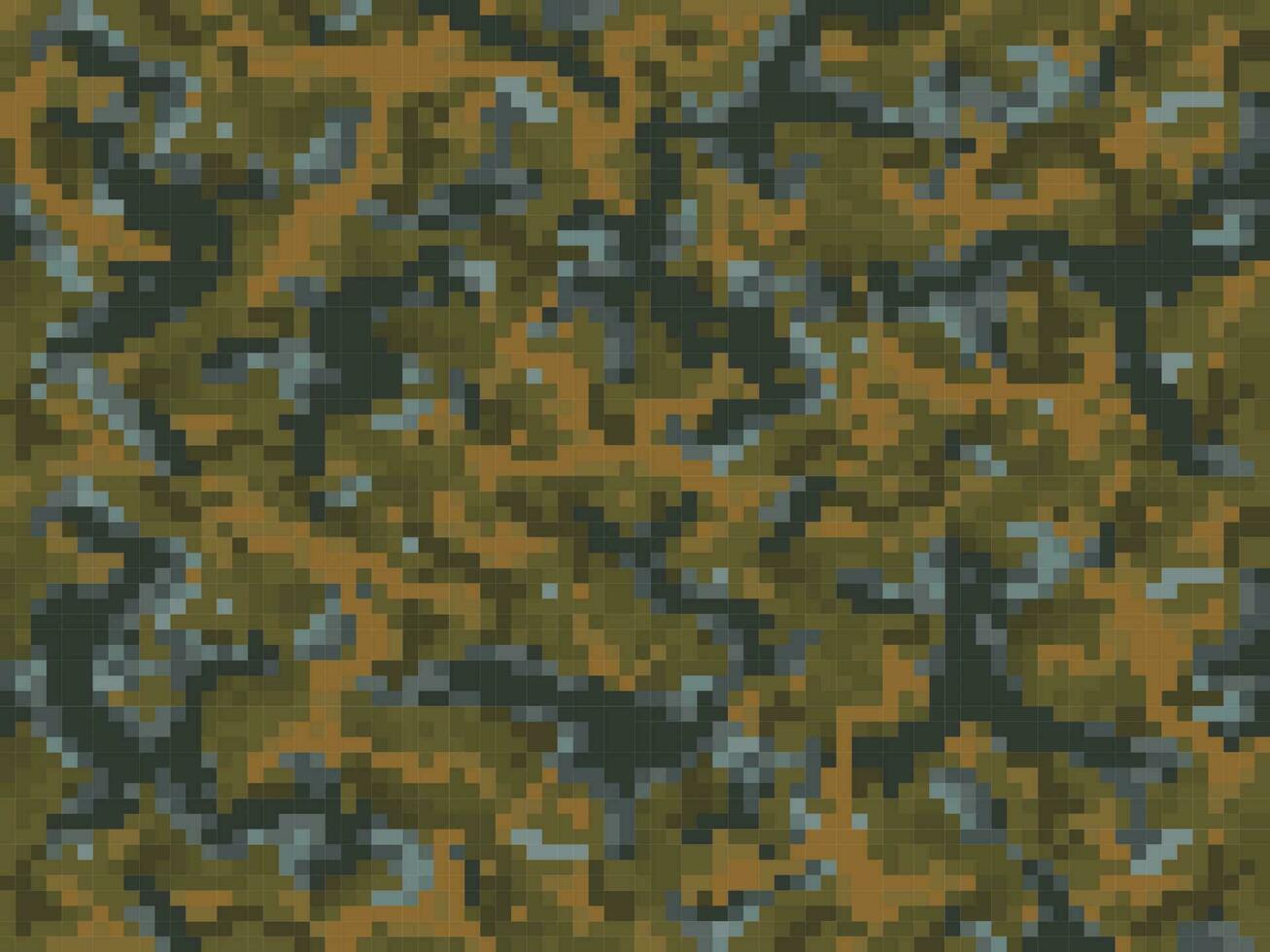 Camouflage pixels, game cubic pattern background vector