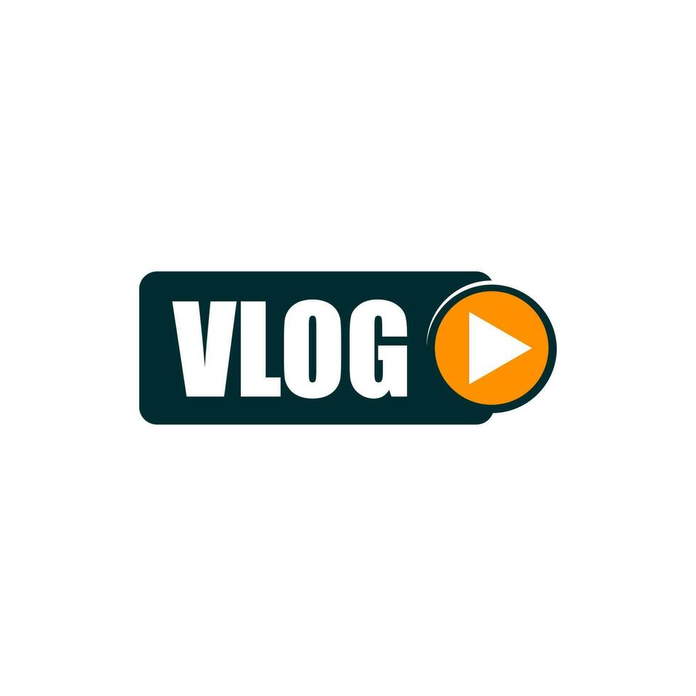 vlog icono, televisión transmisión, En Vivo arroyo, Blog icono vector
