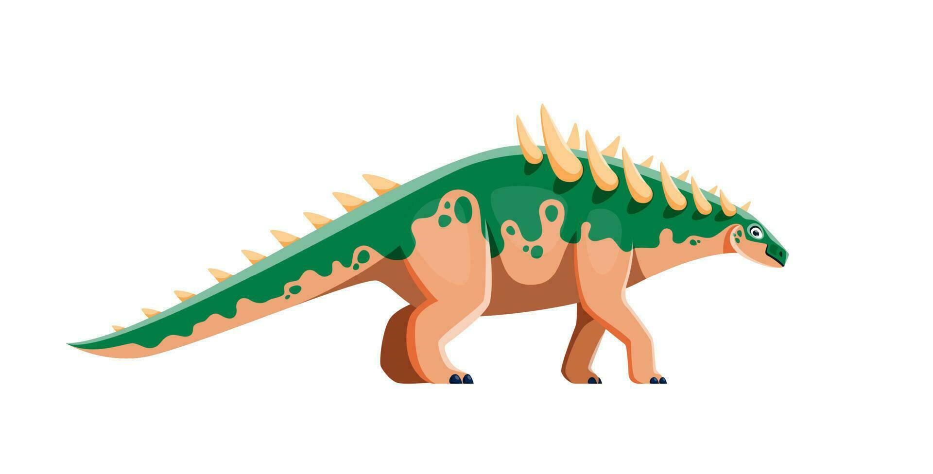 Cartoon Polacanthus dinosaur comical character vector