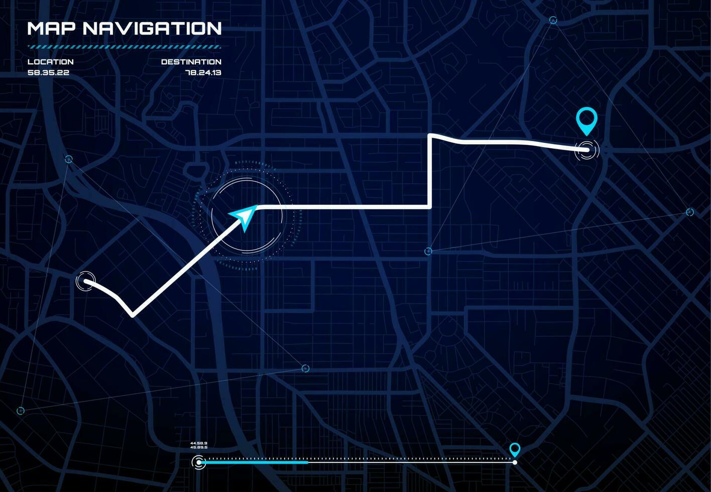 City map navigation interface GPS navigator screen vector
