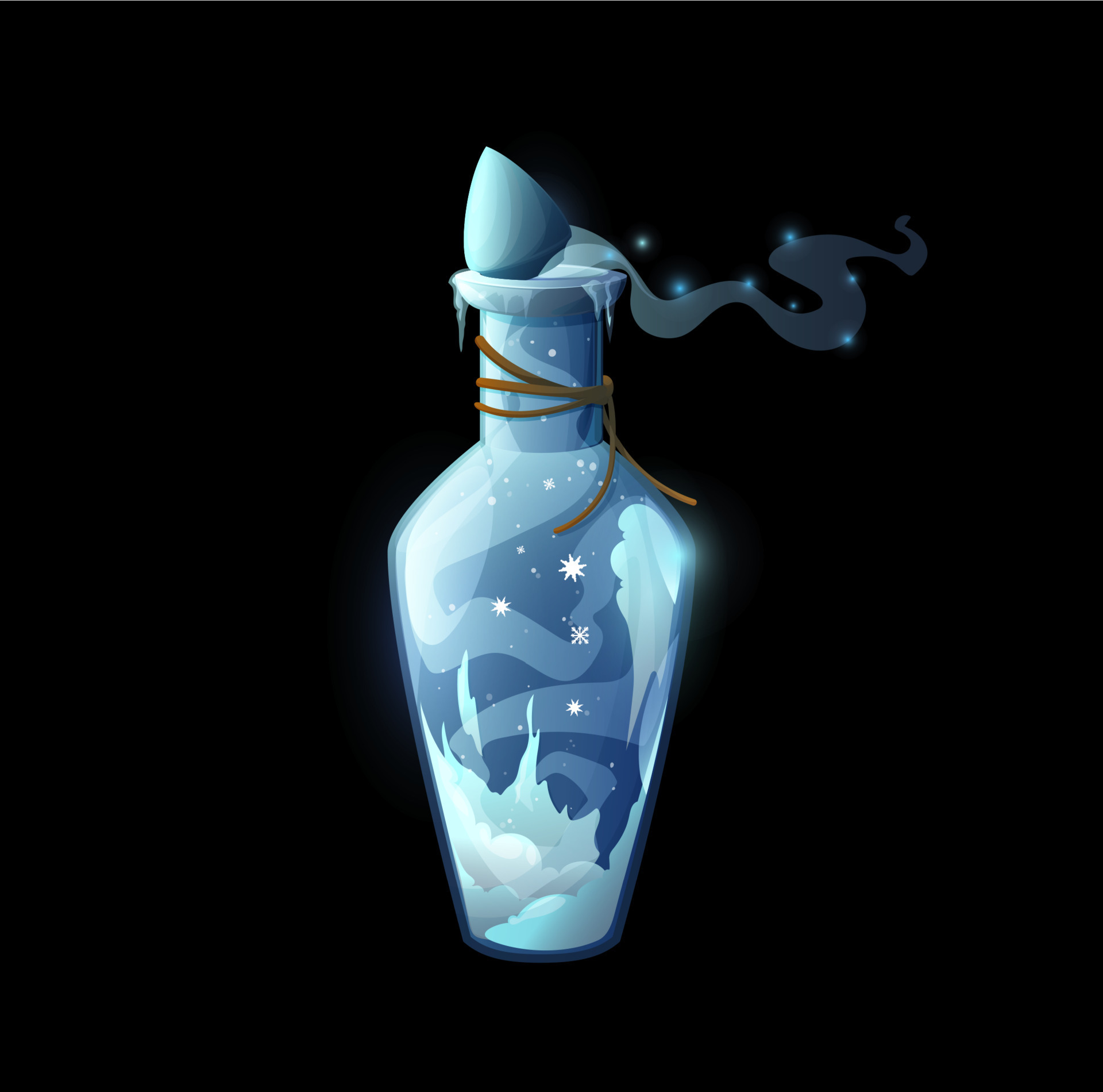 Potion bottle ice and frost, vector magic spell 23518194 Vector Art at