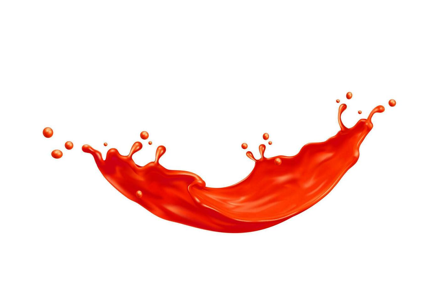 Tomato ketchup, red paint wave flow splash vector