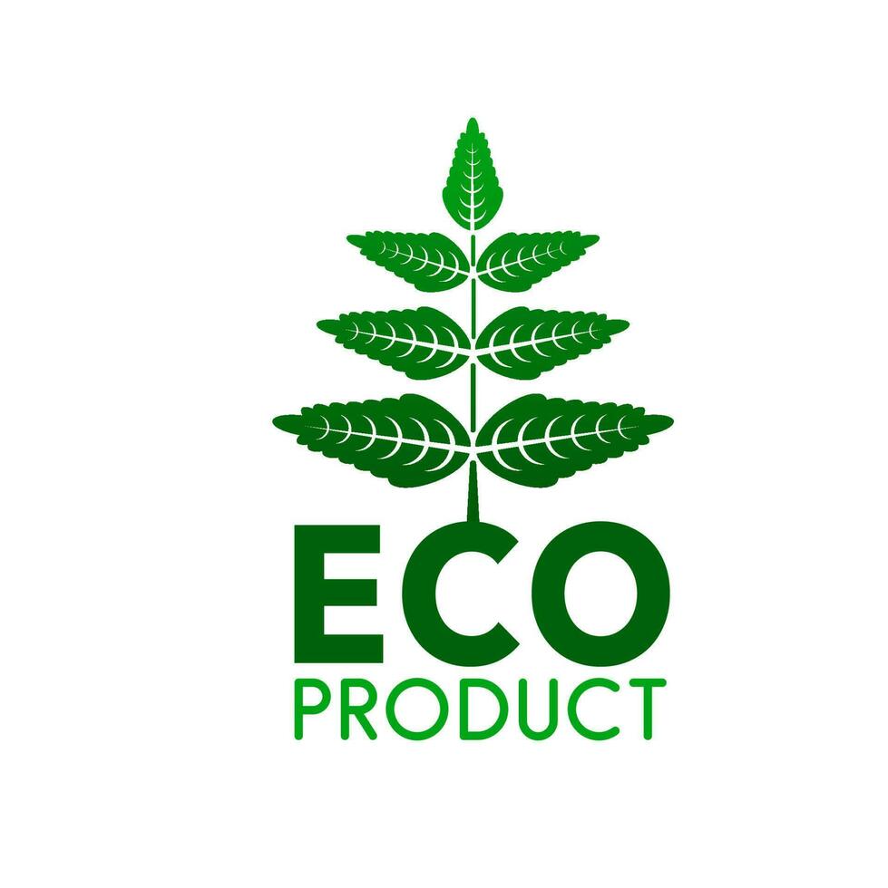 eco producto icono, verde hojas de orgánico planta vector