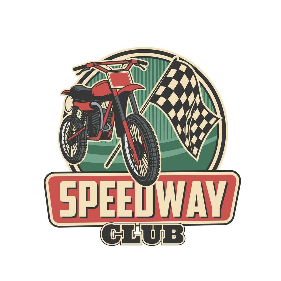 Speedway racing sport club retro vector icon