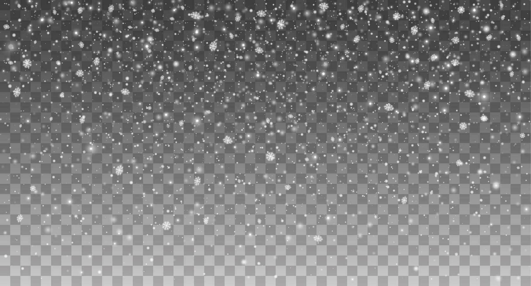 invierno nieve caer, realista Navidad copos de nieve vector