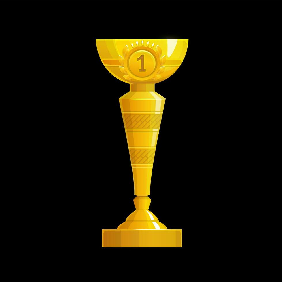 Golden cup game interface UI cartoon vector icon