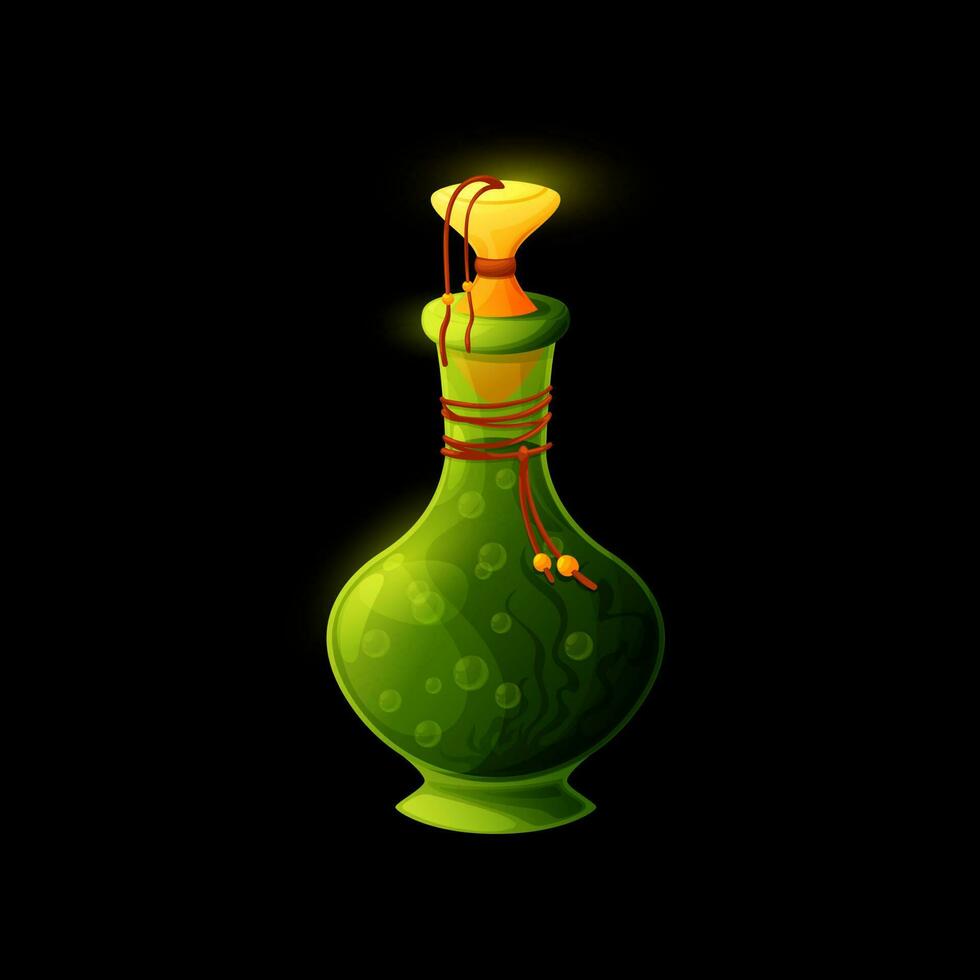 Cartoon potion bottle with earth energy, elixir vector