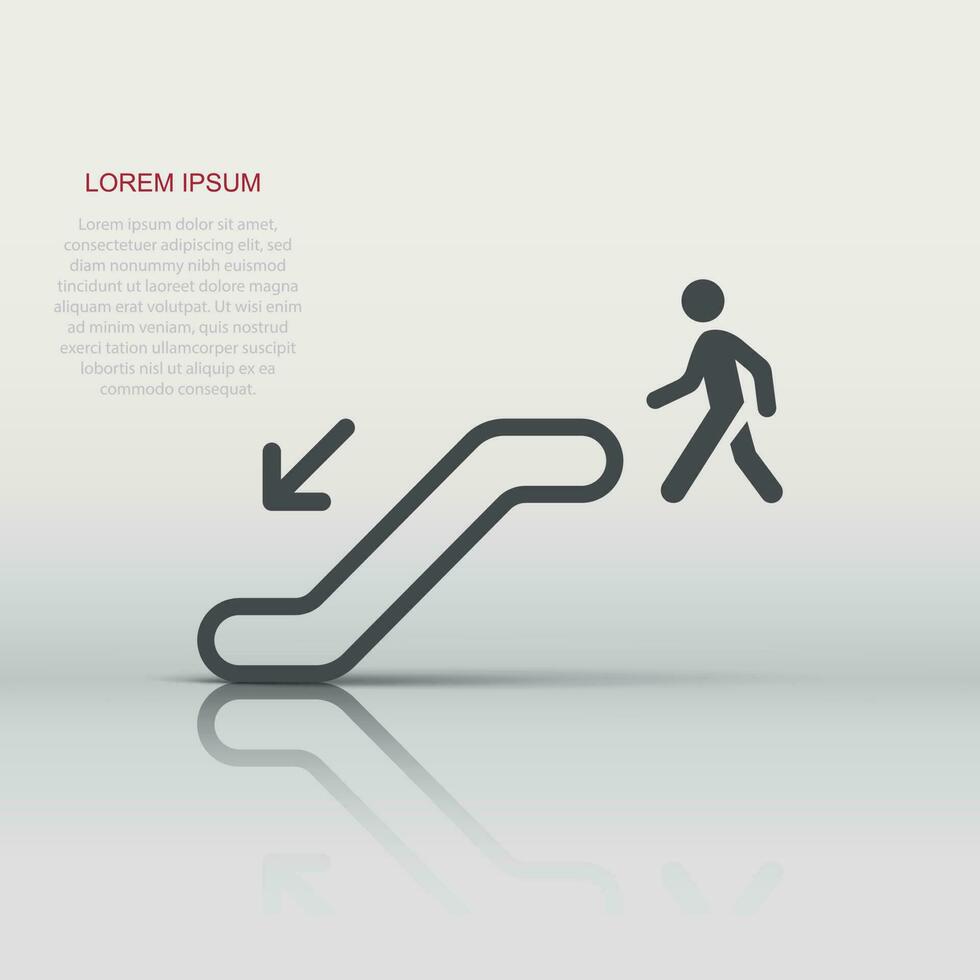 Escalator elevator icon. Vector illustration. Business concept escalator pictogram.