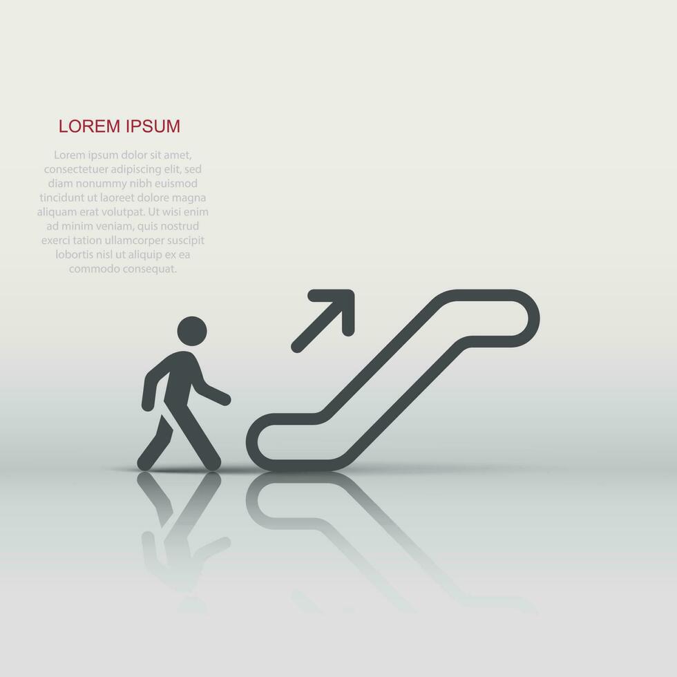 Escalator elevator icon. Vector illustration. Business concept escalator pictogram.