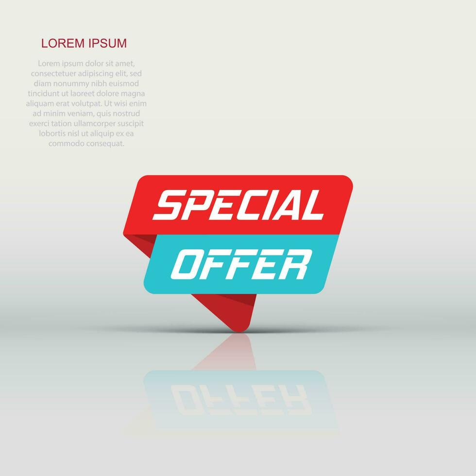 Special offer banner badge icon. Vector illustration. Business concept special offer pictogram.