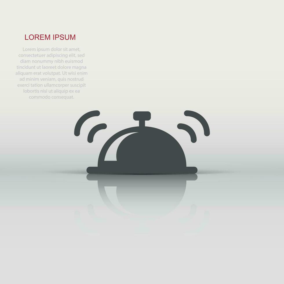 Bell vector icon in flat style. Alarm bell illustration on white isolated background. Handbell sign concept.