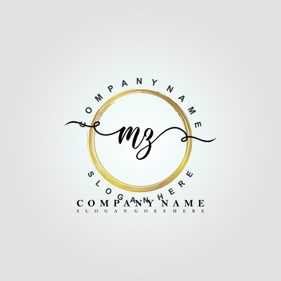 MZ Initial beauty floral logo template vector