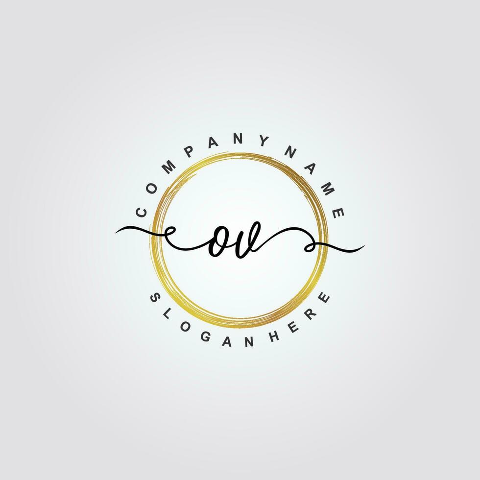 OV Initial beauty floral logo template vector