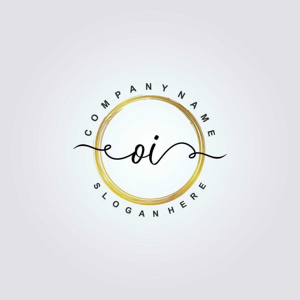 OI Initial beauty floral logo template vector