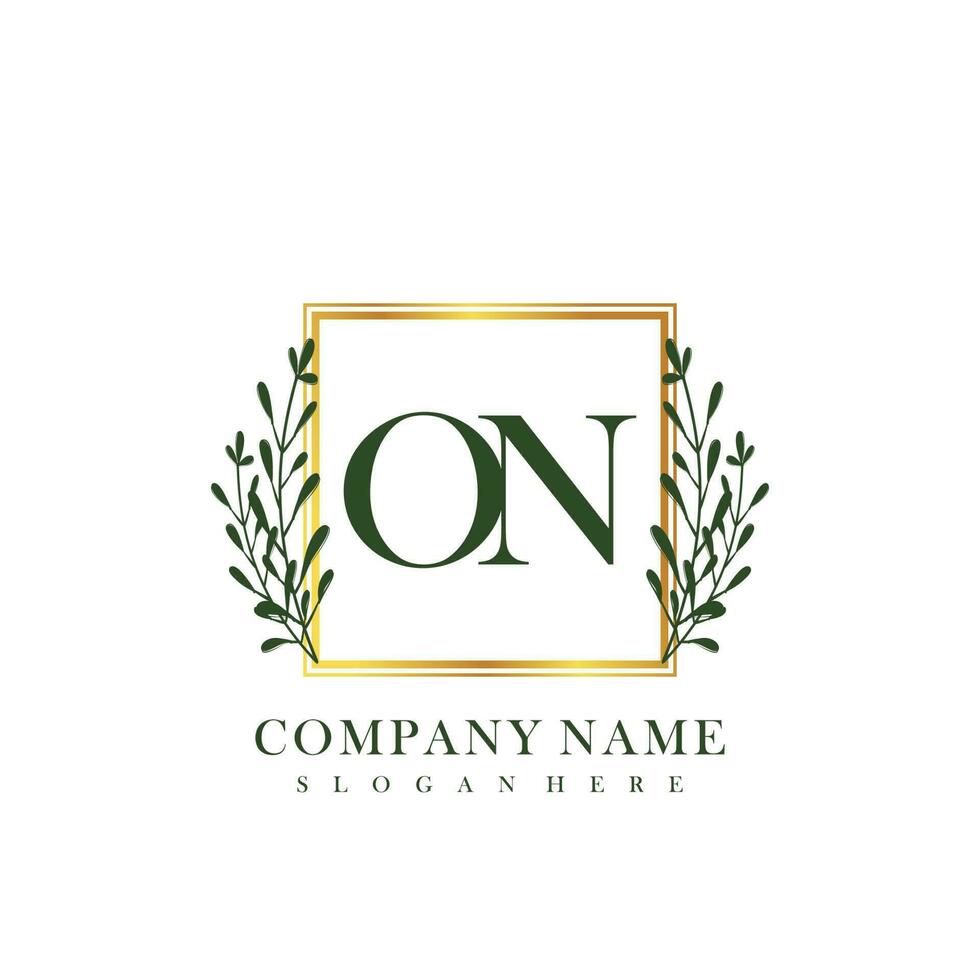 ON Initial beauty floral logo template vector
