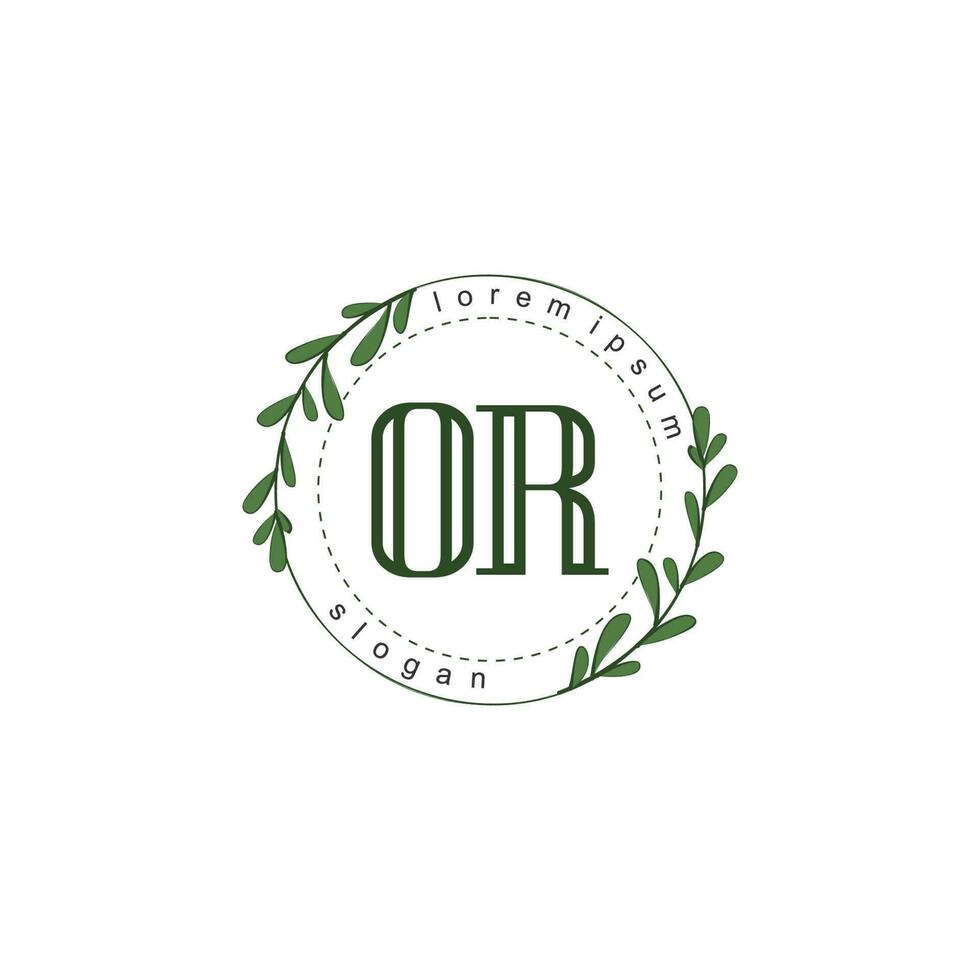 OR Initial beauty floral logo template vector
