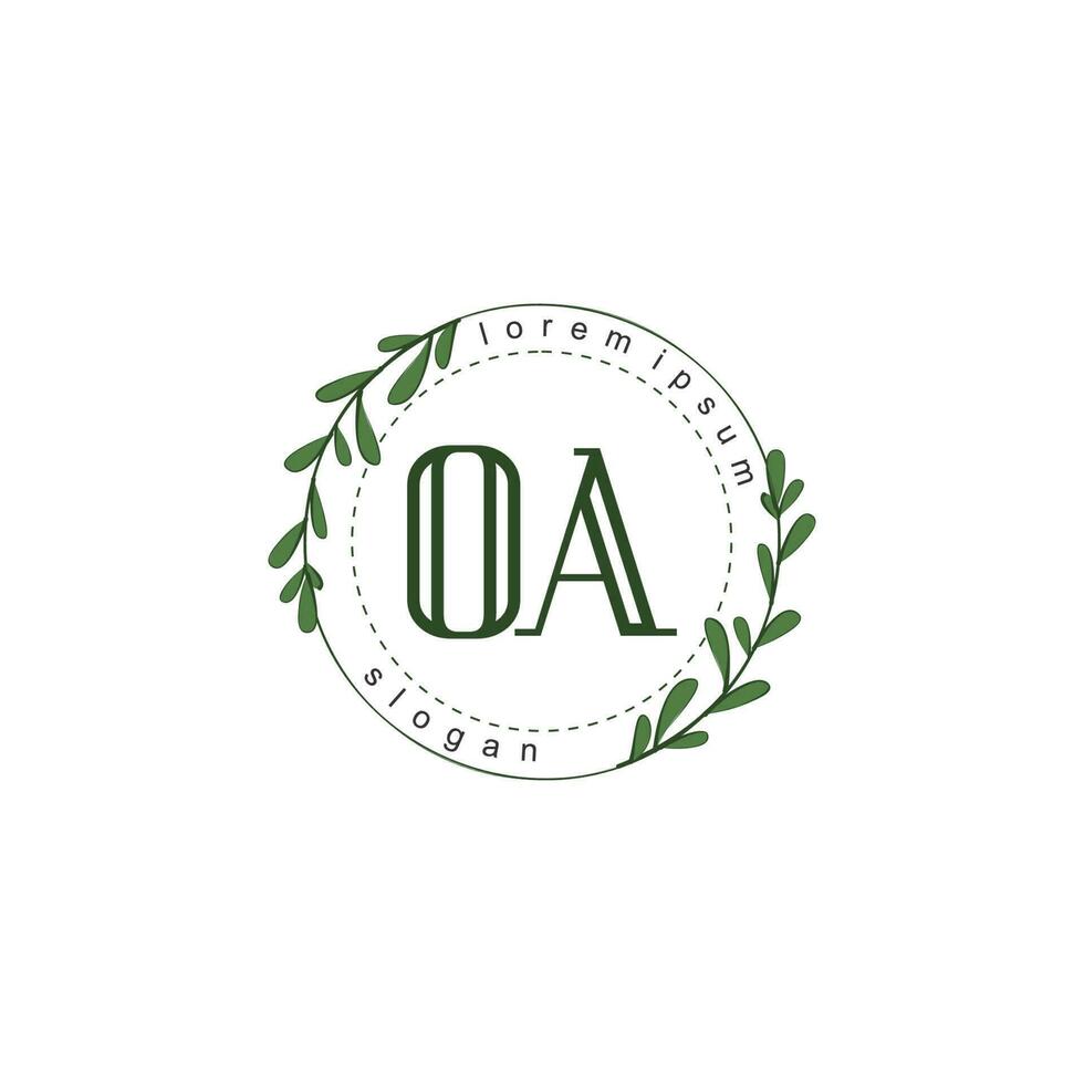 OA Initial beauty floral logo template vector