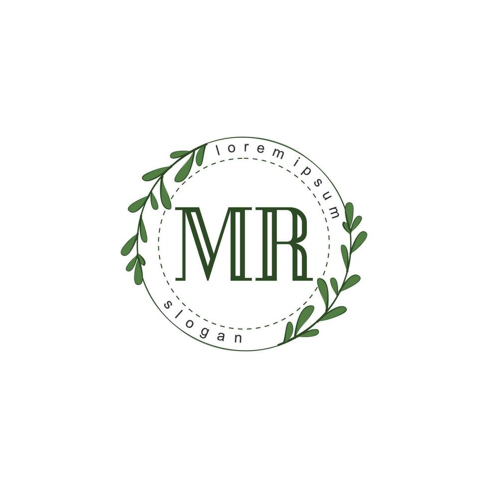 MR Initial beauty floral logo template vector