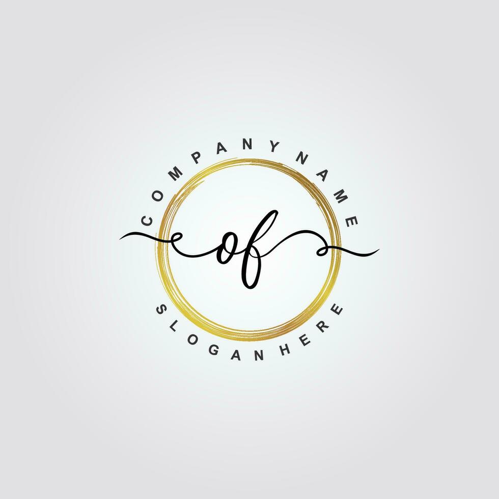 OF Initial beauty floral logo template vector