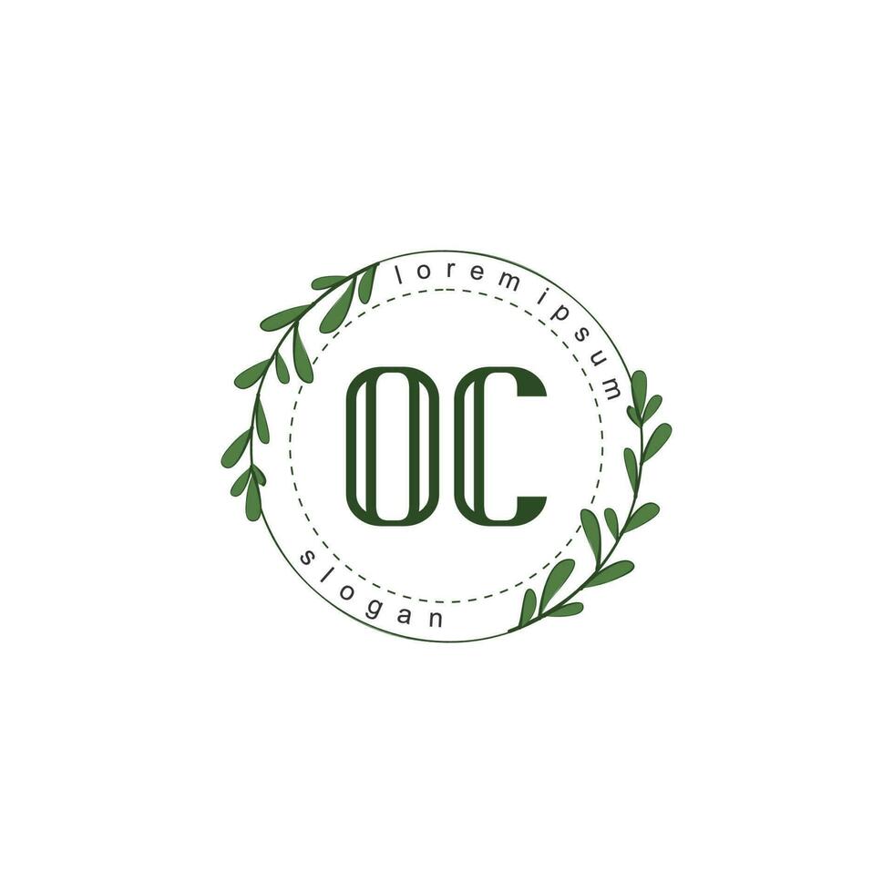 OC Initial beauty floral logo template vector