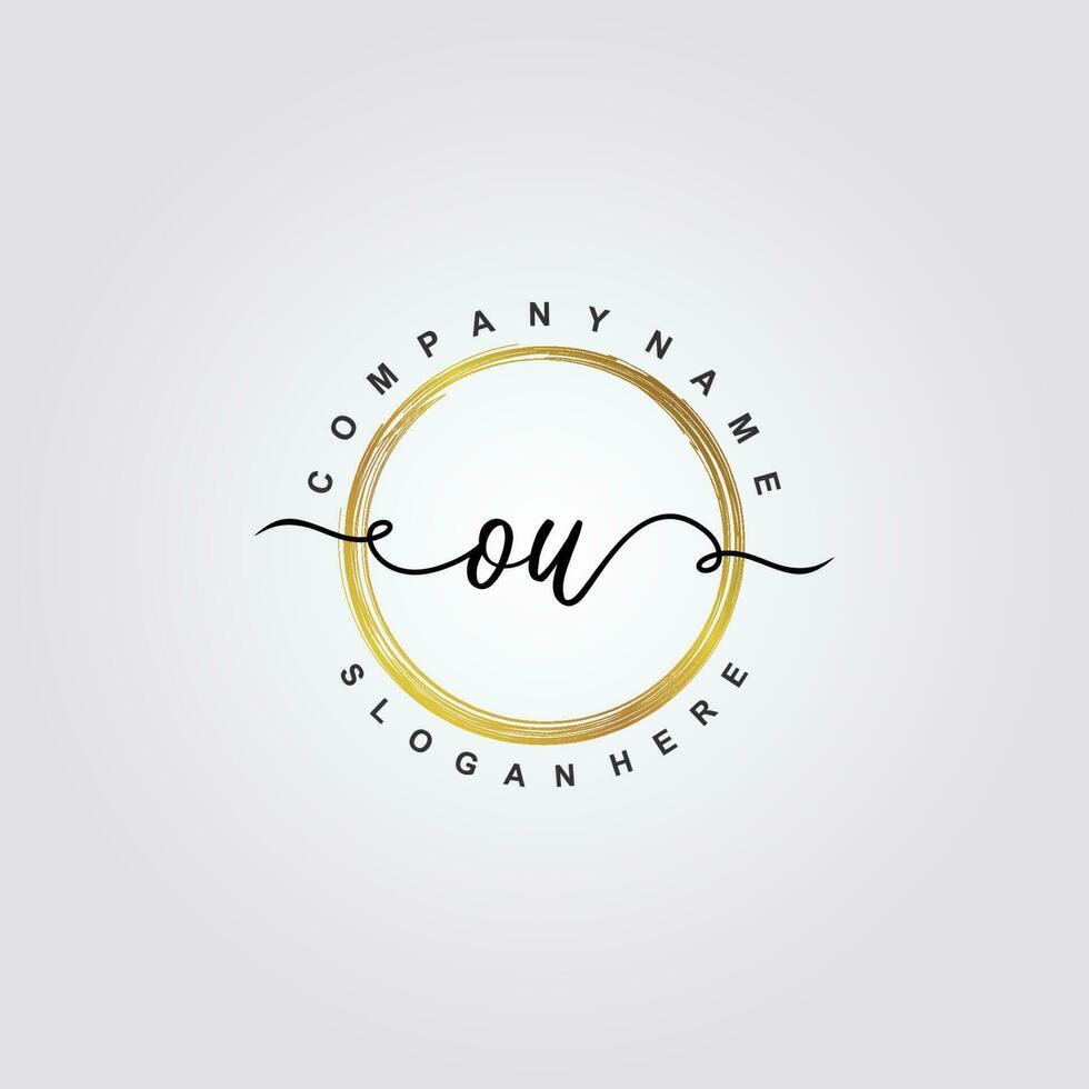 OU Initial beauty floral logo template vector