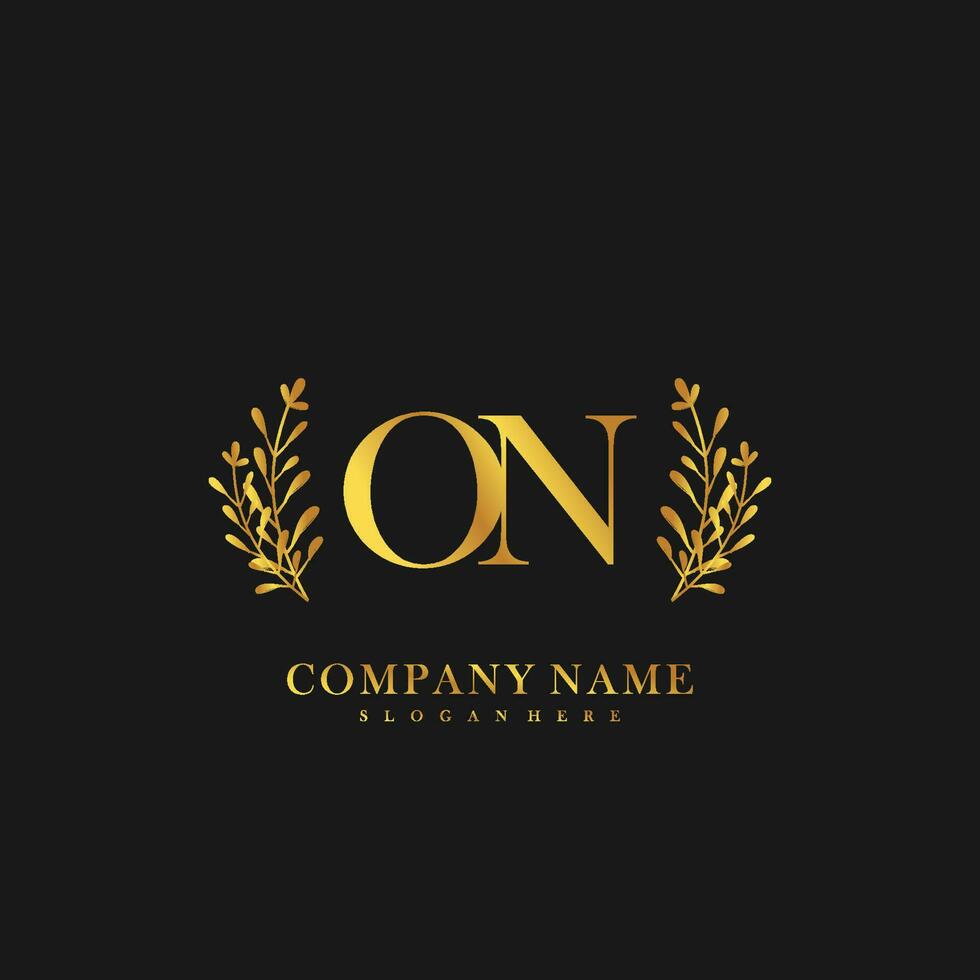 ON Initial beauty floral logo template vector