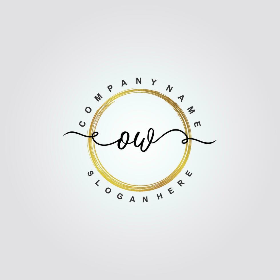 OW Initial beauty floral logo template vector