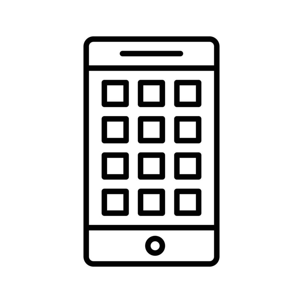 Mobile Menu vector oultine Icon. EPS 10 File
