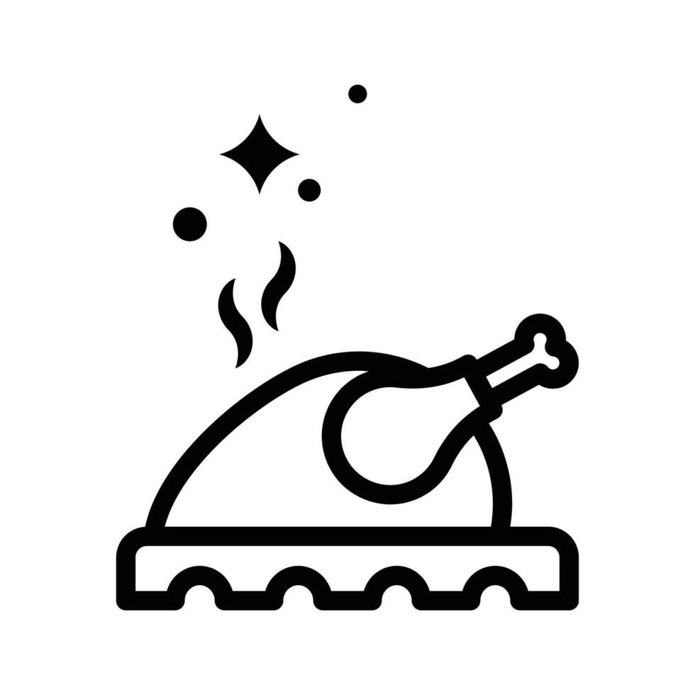 Turkey Chicken  vector  outline icon. EPS 10 file