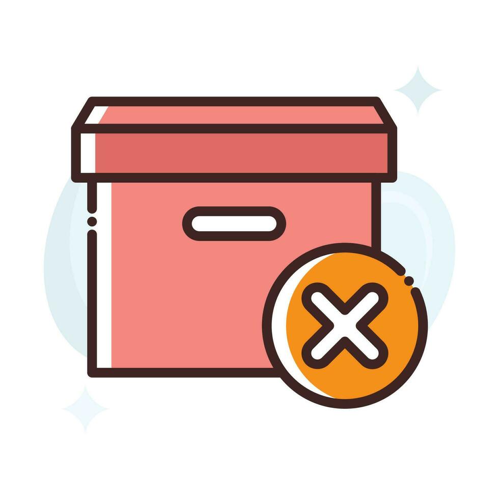 Canceled Delivery vector Fill outline Icon style illustration. EPS 10