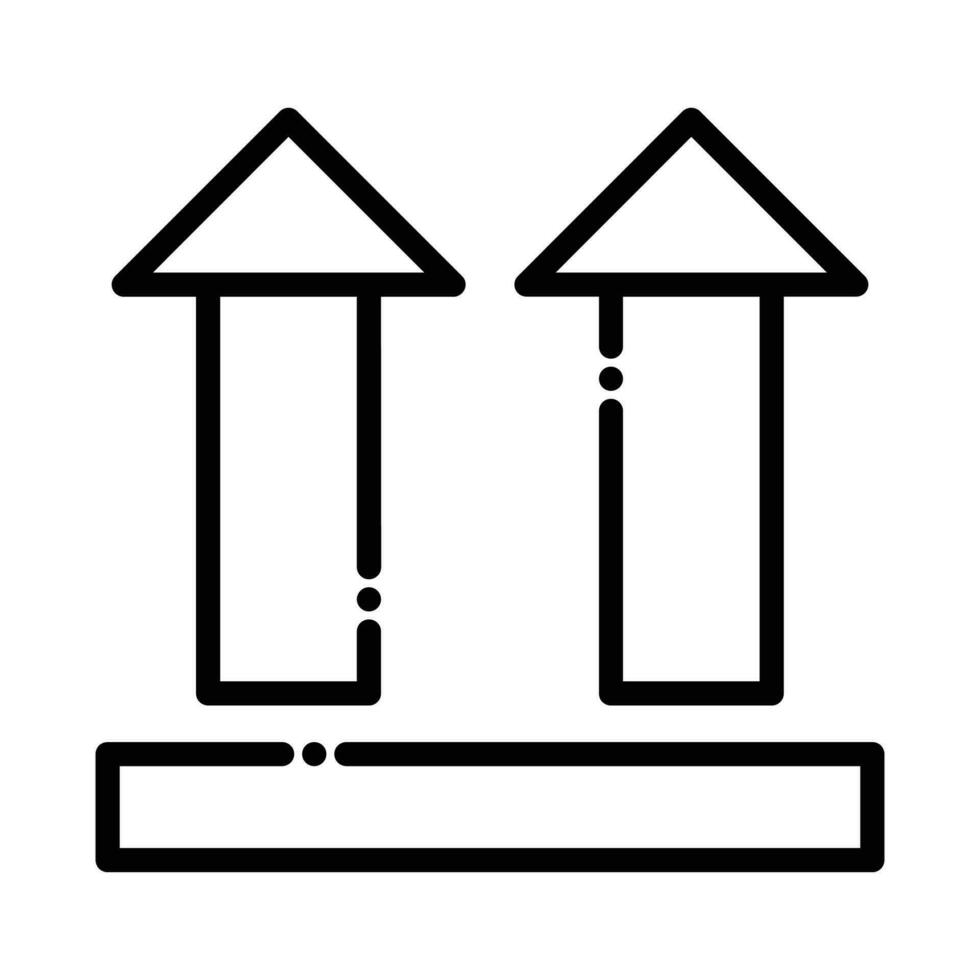 This Way Up Sign vector outline Icon style illustration. EPS 10