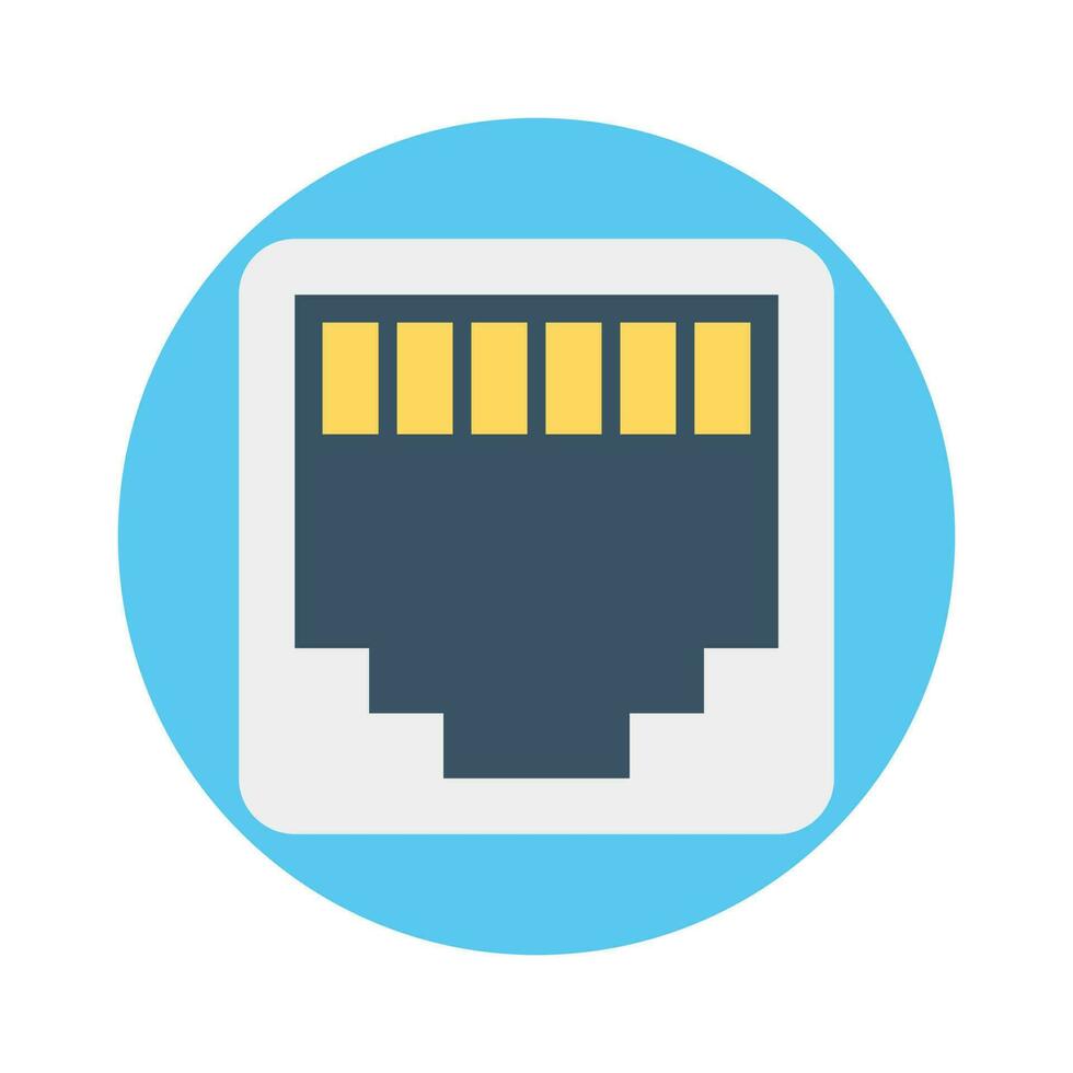 Lan Socket  vector Flat Icon style illustration. EPS 10