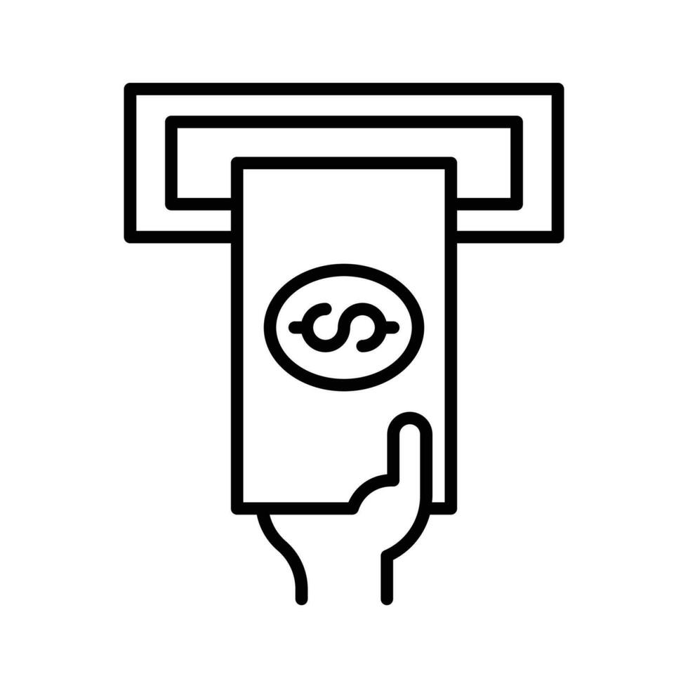 Cash Withdrawal vector oultine Icon. EPS 10 File