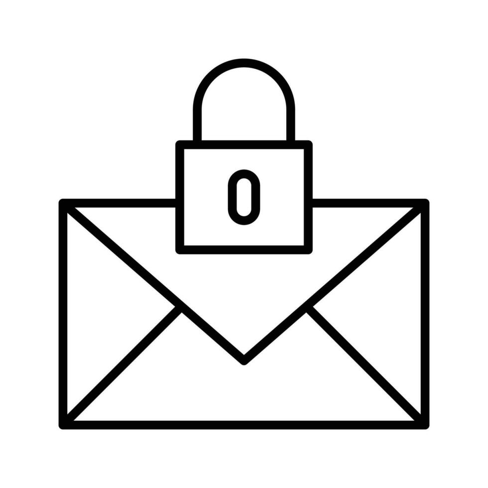 Secure Mail vector oultine Icon. EPS 10 File