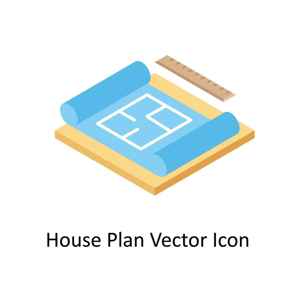 House Plan isometric vector icon. EPS 10