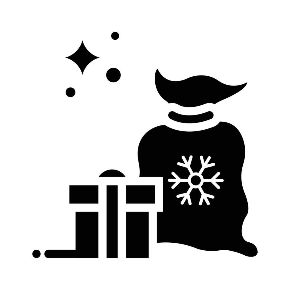 Santa Bag  vector  Solid icon. EPS 10 file