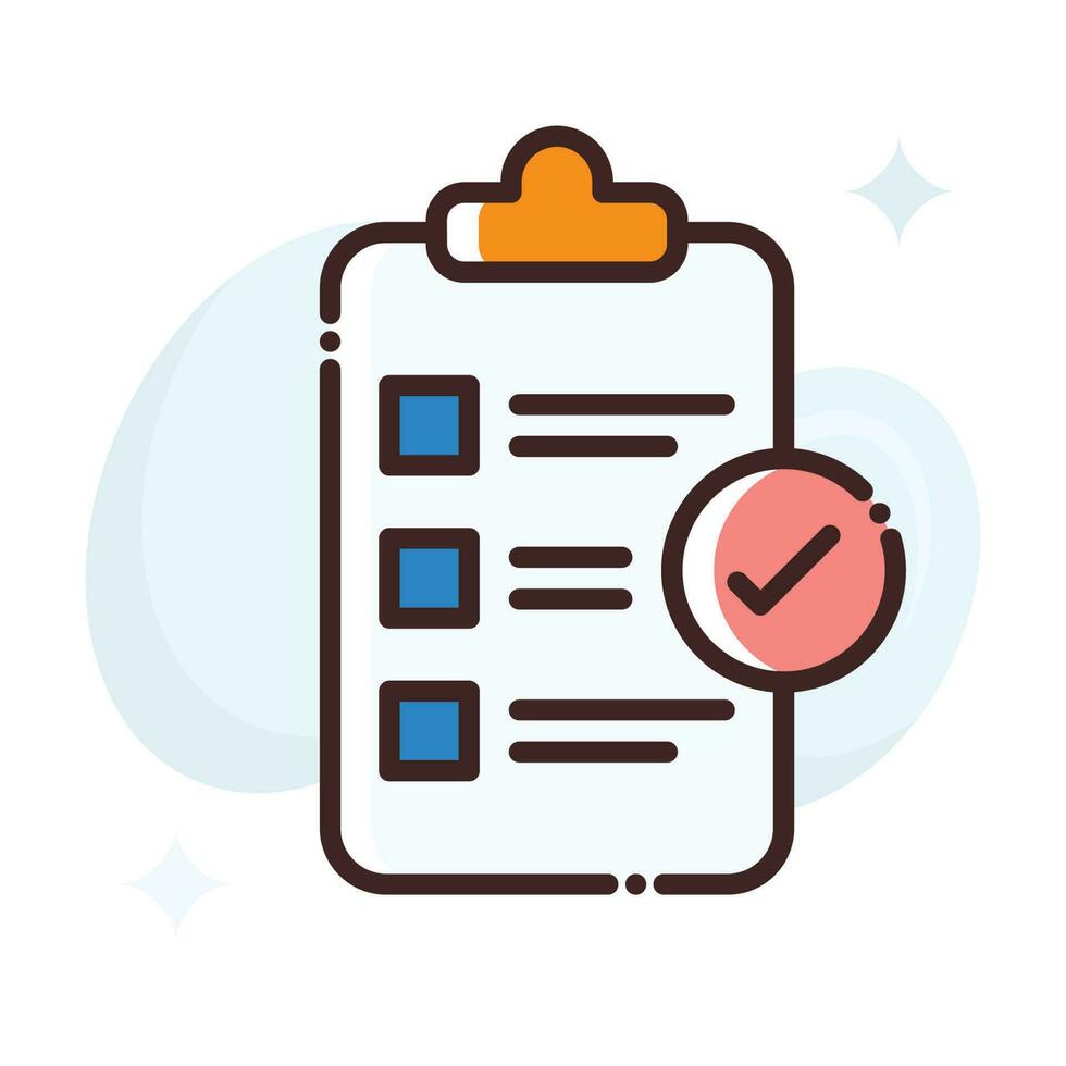 Checklist vector Fill outline Icon style illustration. EPS 10
