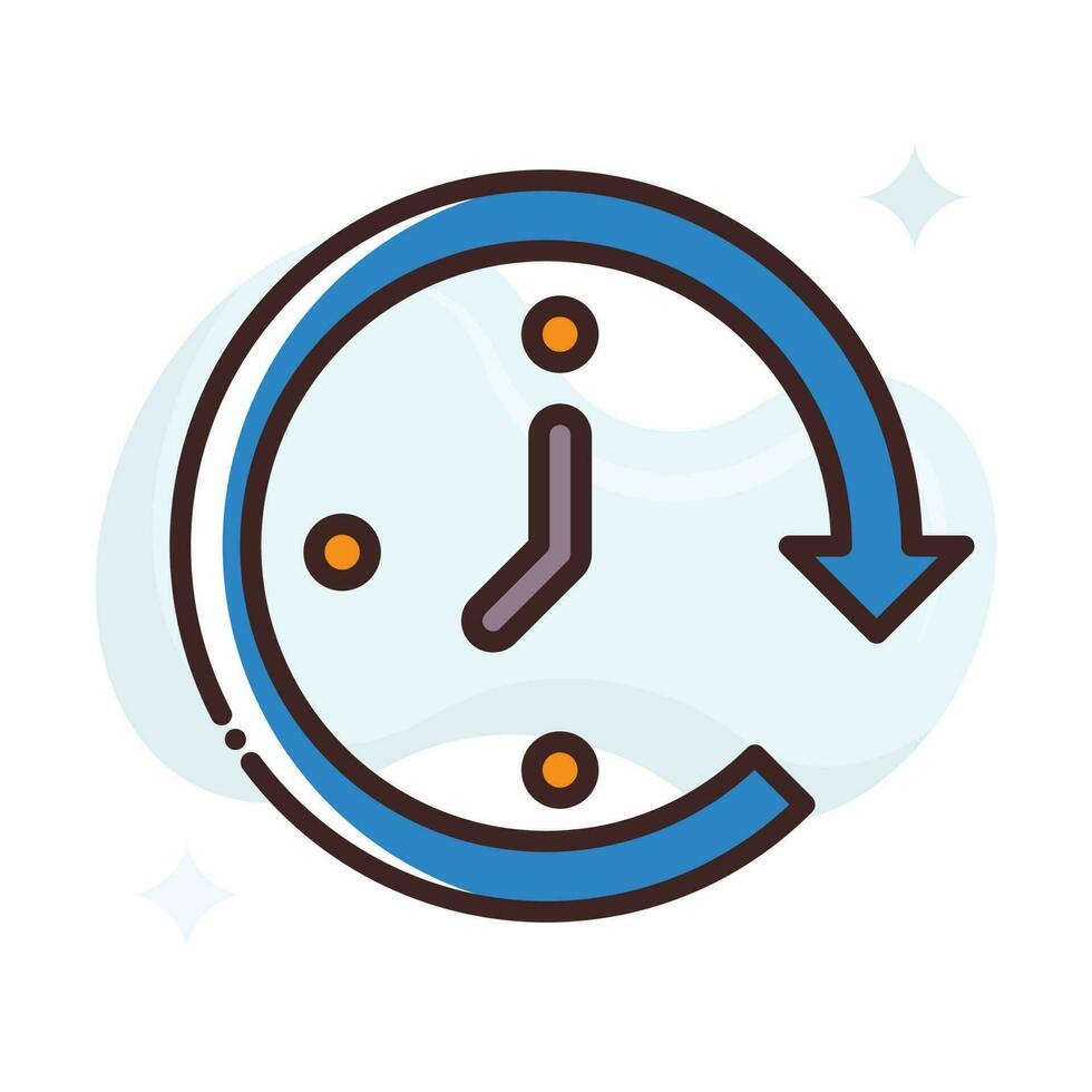 Round The Clock vector Fill outline Icon style illustration. EPS 10