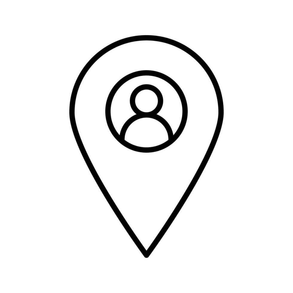 Man Location vector oultine Icon. EPS 10 File